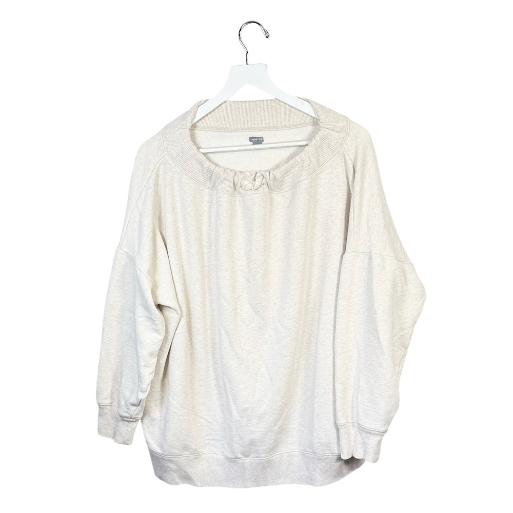 Aerie Oversize Cozy Round-neck Sweatshirt in Cream W2166 Sz XL